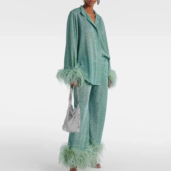 Henley | Women's Luxe Glitter Feather Set-Metro Lane Plaza