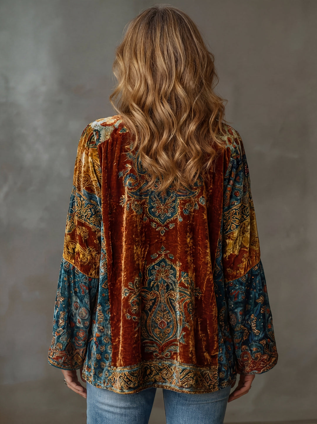 Women's Stylish Velvet-Touch Bohemian Cardigan