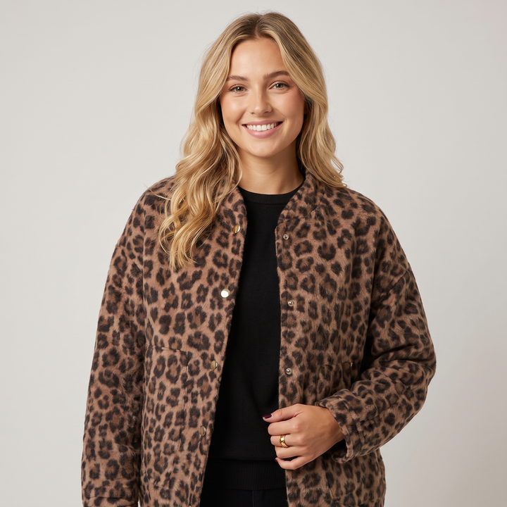 Trendige Jacke für Damen mit Leopardenmuster