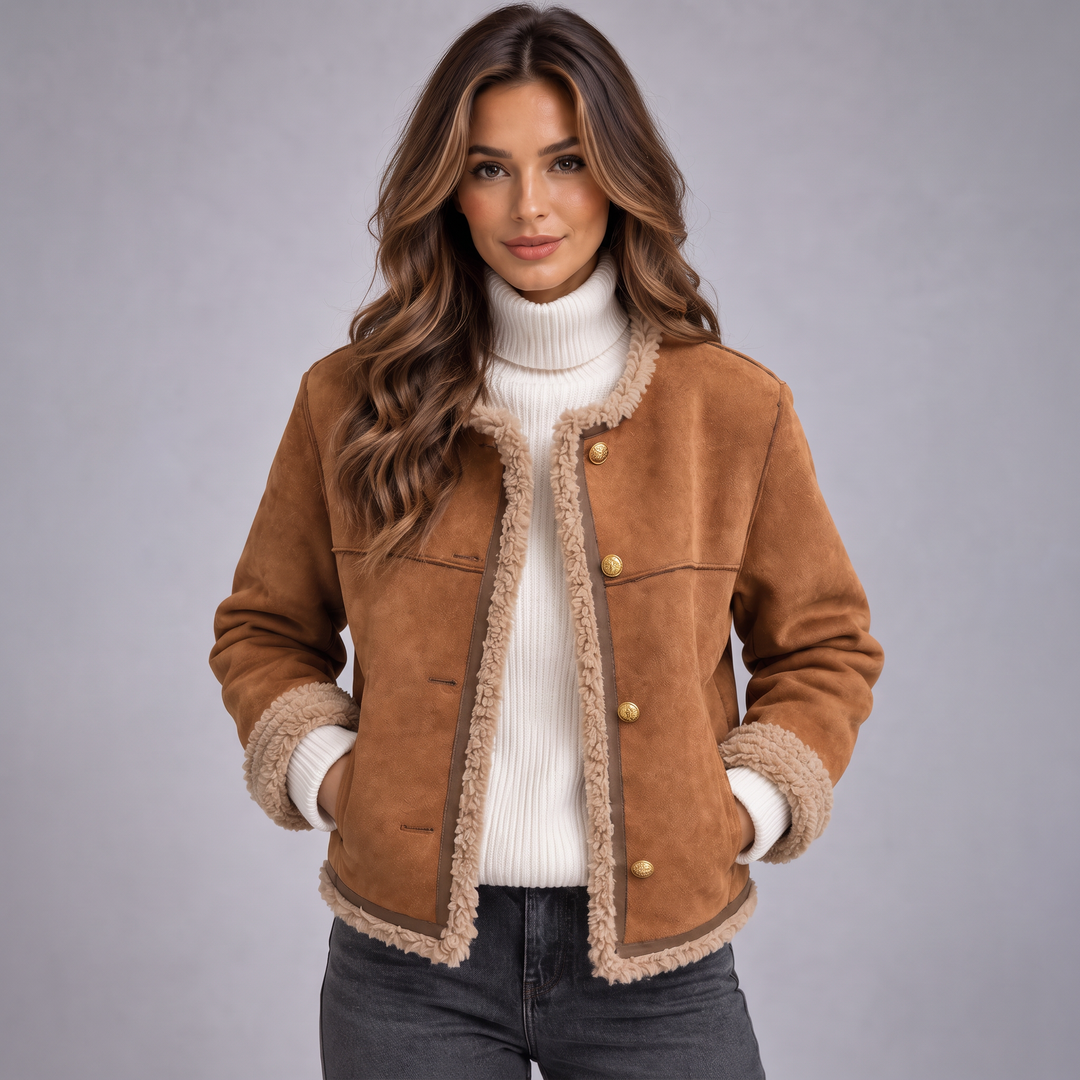 Hochwertige Jacke aus echtem Leder für Damen