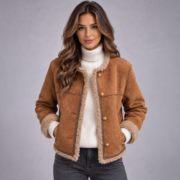 Hochwertige Jacke aus echtem Leder für Damen