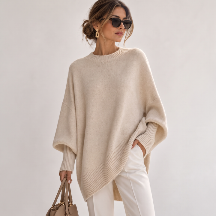 Gestrickter Pullover für Damen mit Puffärmeln