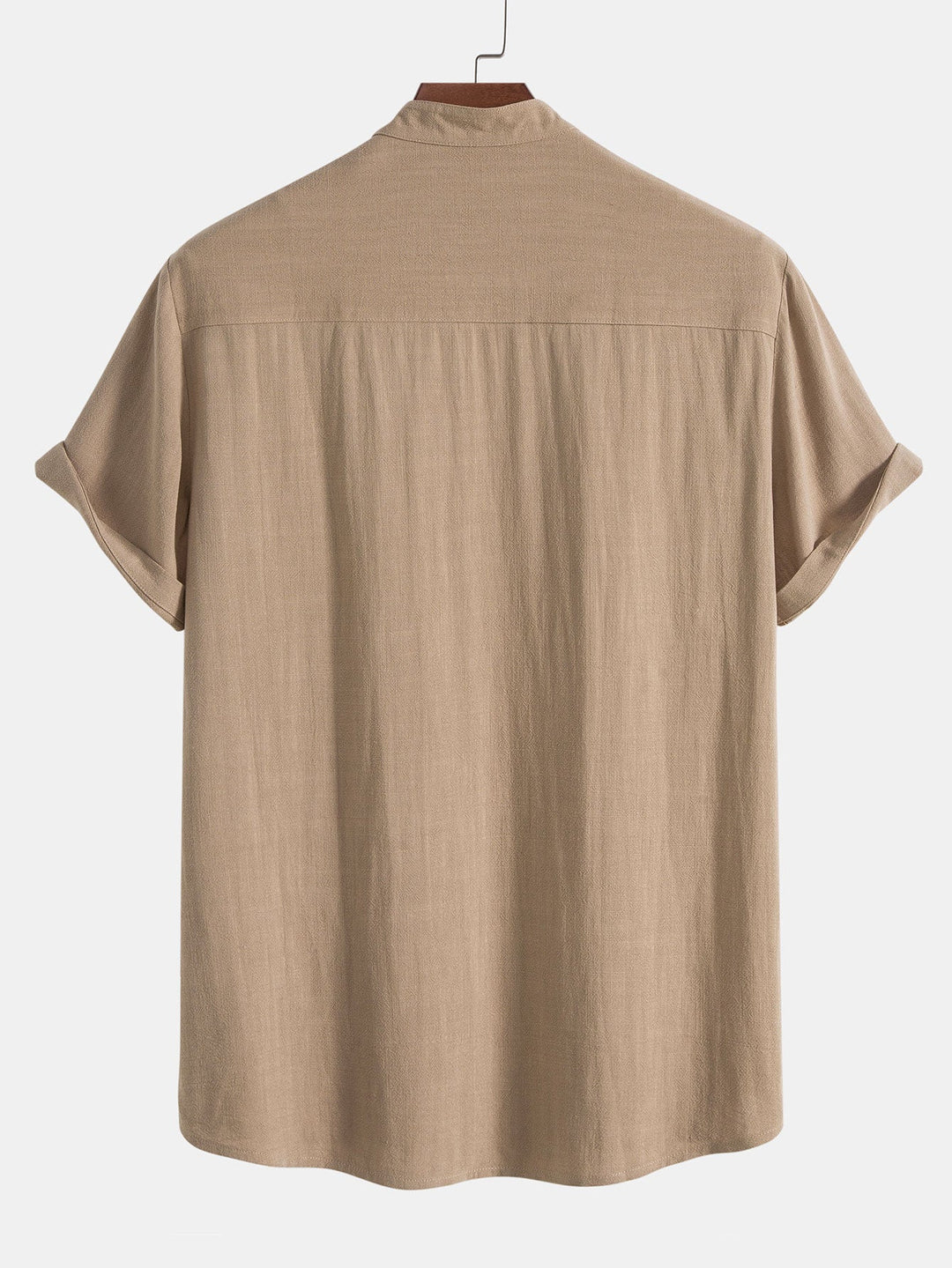 Men's Grandad Collar Button-Down Shirt