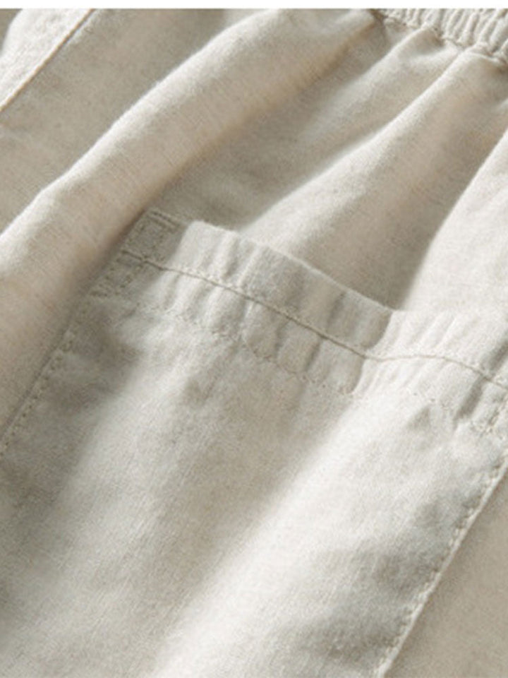 Men's Grandad Collar Button-Down Shirt