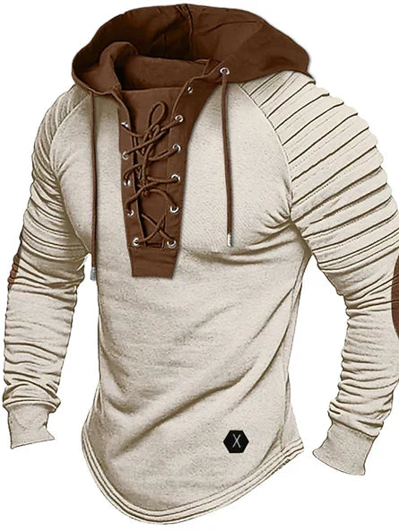 Maglione da uomo con cappuccio in maglia