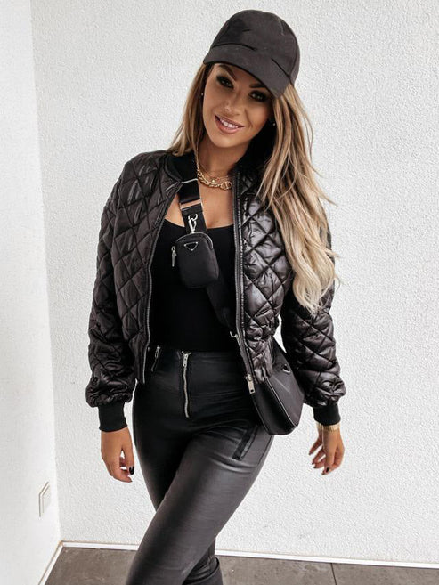 Iella | Women's Quilted Bomber Jacket with Modern Style and Warm Fit-Metro Lane Plaza
