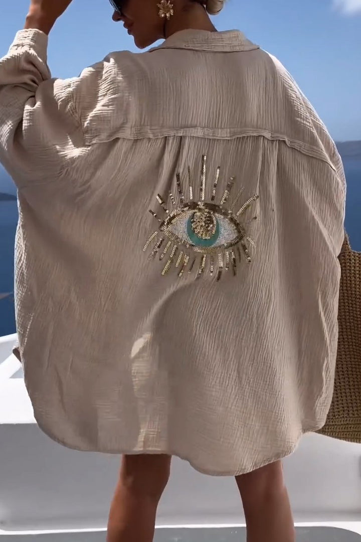 Ieva | Women's Oversized Casual Blouse-Metro Lane Plaza