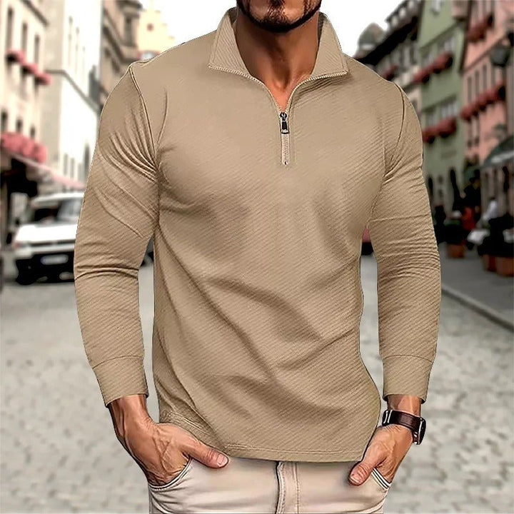 Ike | Men's Long Sleeve Zip Polo Shirt