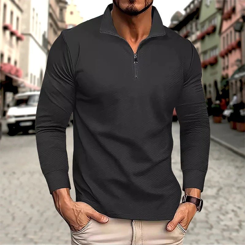Ike | Men's Long Sleeve Zip Polo Shirt