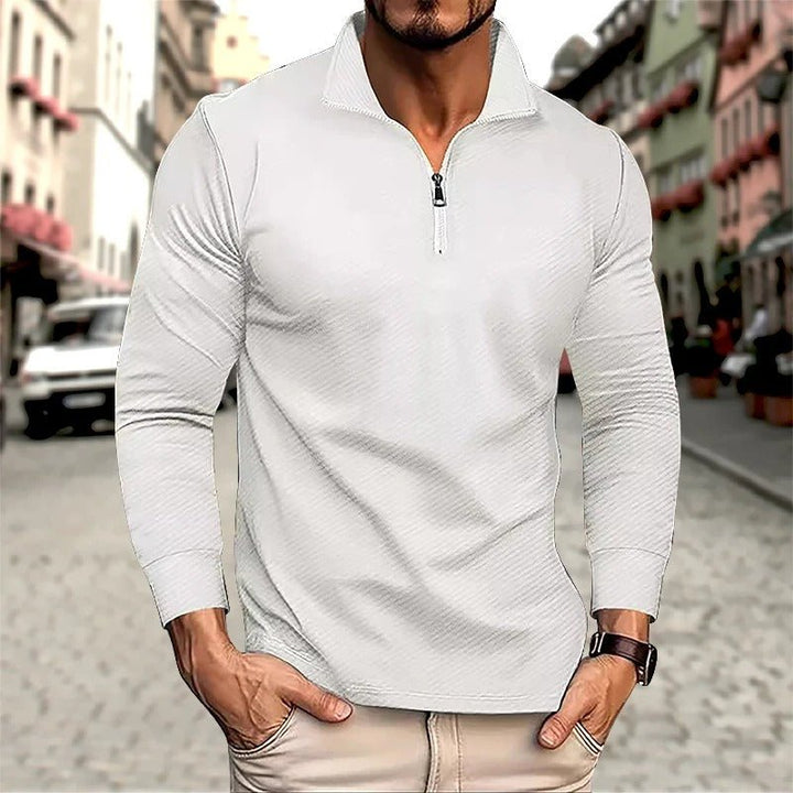 Ike | Men's Long Sleeve Zip Polo Shirt