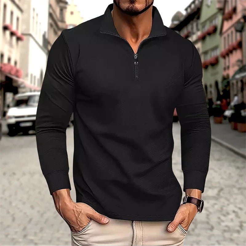 Ike | Men's Long Sleeve Zip Polo Shirt
