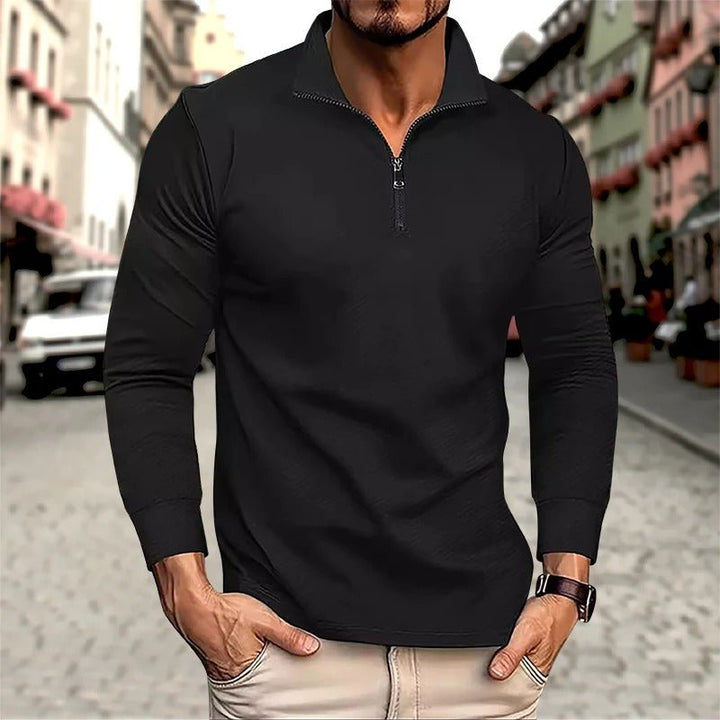 Ike | Men's Long Sleeve Zip Polo Shirt