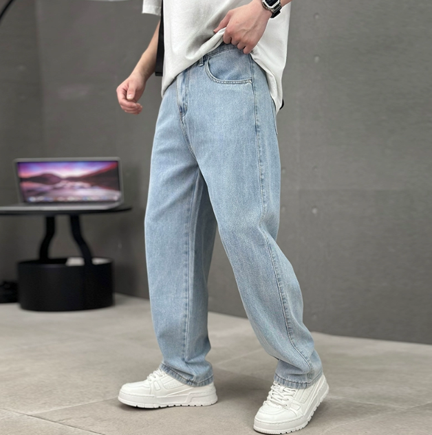 Men's Comfortable Straight Leg Denim Pants-Metro Lane Plaza