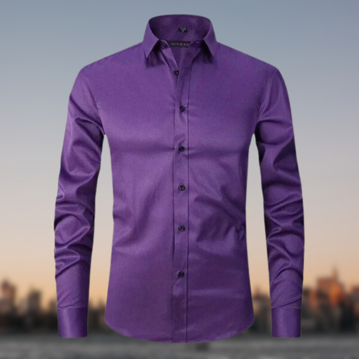 Men's Comfortable Stretch Dress Shirt-Metro Lane Plaza