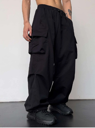 Men's Wide Leg Loose Fit Cargo Pants-Metro Lane Plaza
