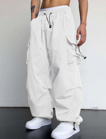 Men's Wide Leg Loose Fit Cargo Pants-Metro Lane Plaza