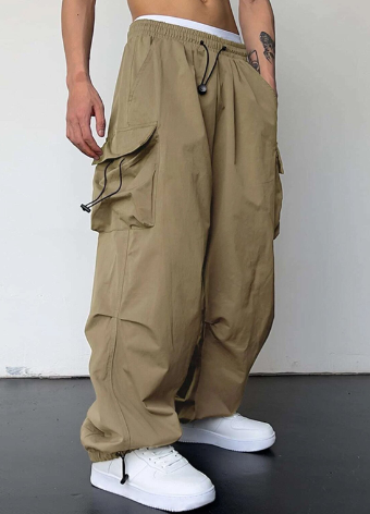 Men's Wide Leg Loose Fit Cargo Pants-Metro Lane Plaza