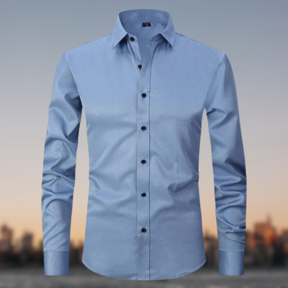 Men's Comfortable Stretch Dress Shirt-Metro Lane Plaza