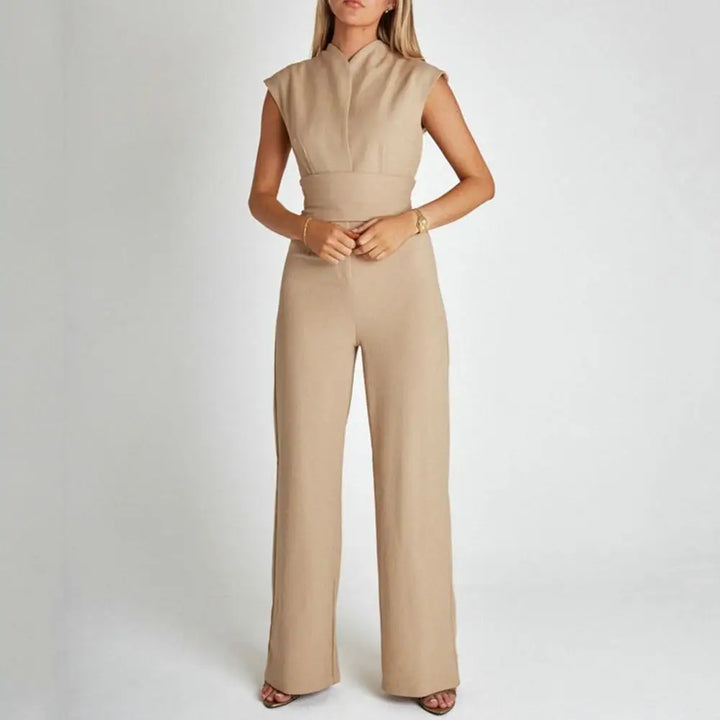 Sophia | Women's Elegant V-Neck Jumpsuit-Metro Lane Plaza