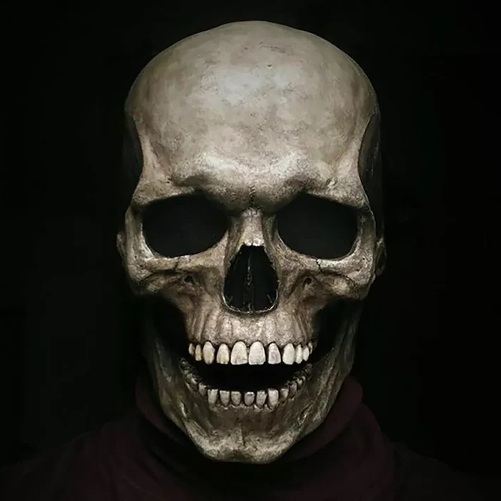 Realistisch schedelmasker voor dames met bewegende kaak en botdetails