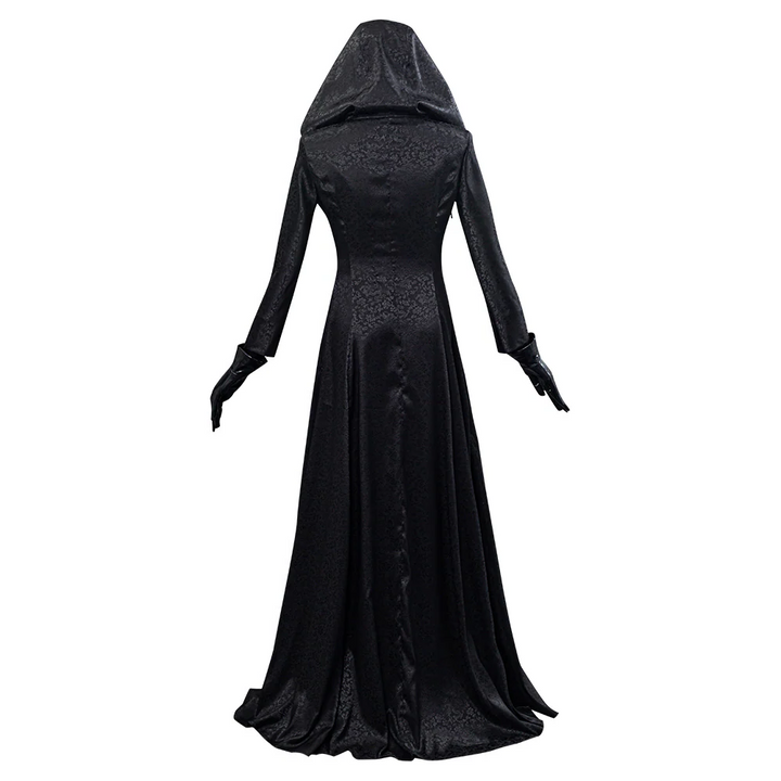 Women's Vampire Lady Cosplay Costume with Jacquard Coat and Satin Dress