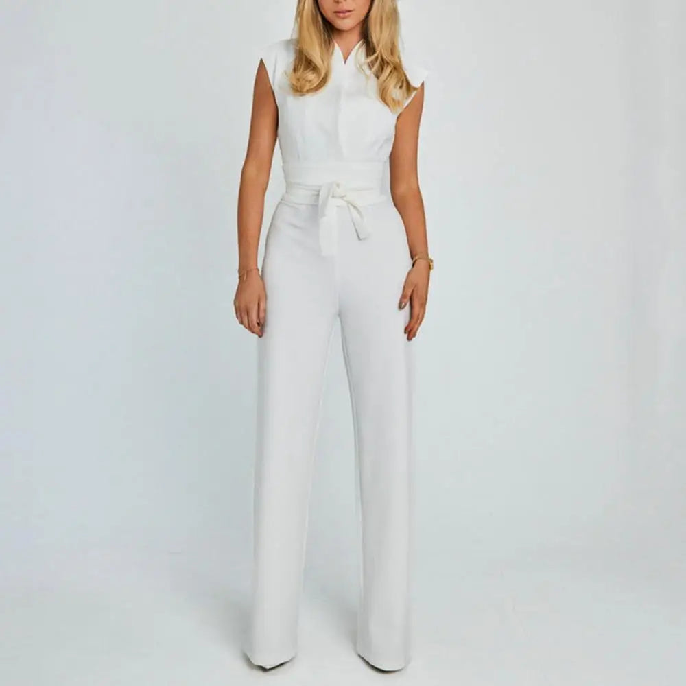 Sophia | Women's Elegant V-Neck Jumpsuit-Metro Lane Plaza