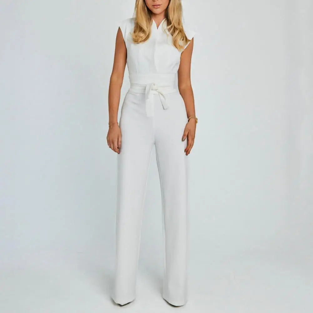 Sophia | Women's Elegant V-Neck Jumpsuit-Metro Lane Plaza