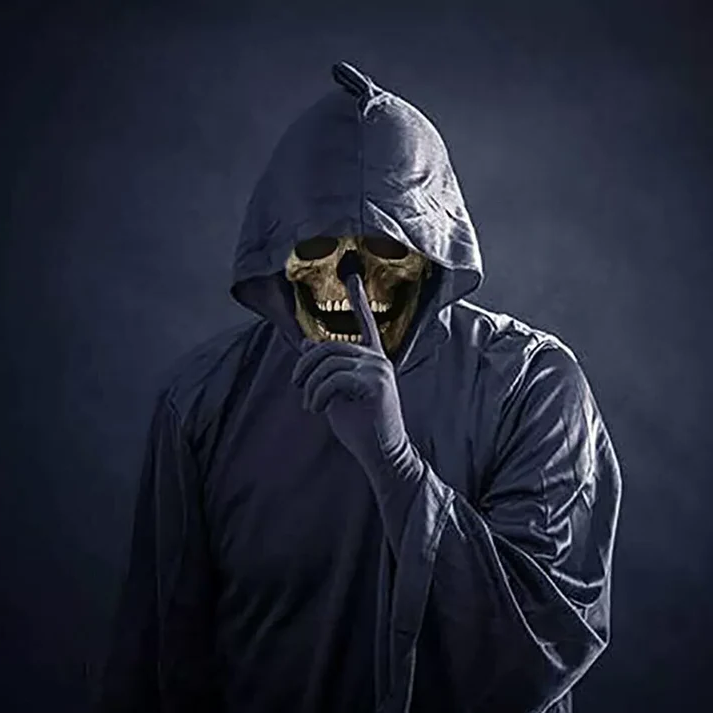 Realistisch schedelmasker voor dames met bewegende kaak en botdetails