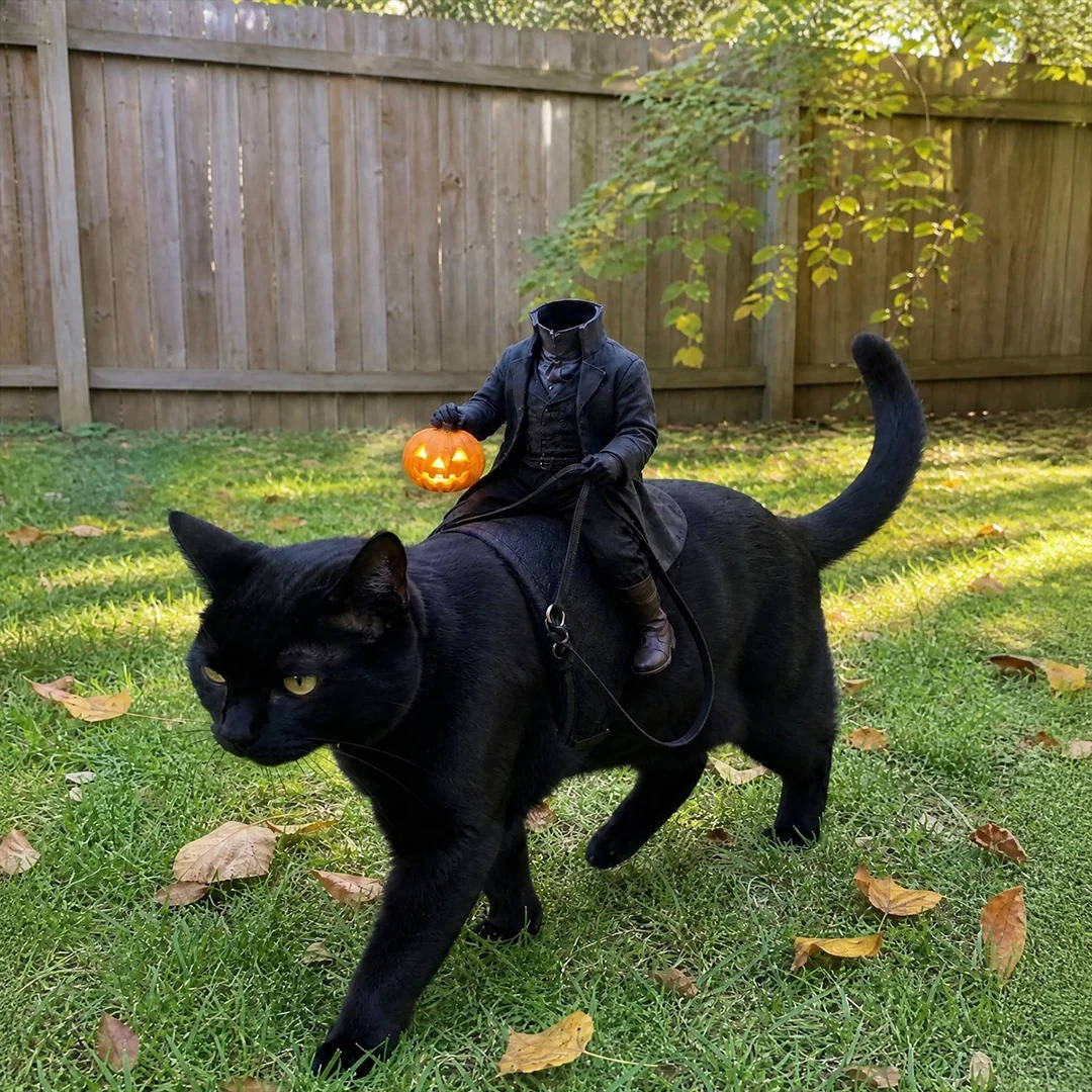 Disfraz de mascota del Jinete sin cabeza para gatos y perros, diversión de Halloween