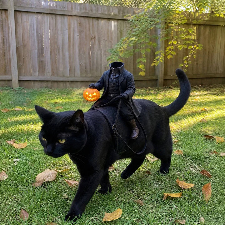 Disfraz de mascota del Jinete sin cabeza para gatos y perros, diversión de Halloween