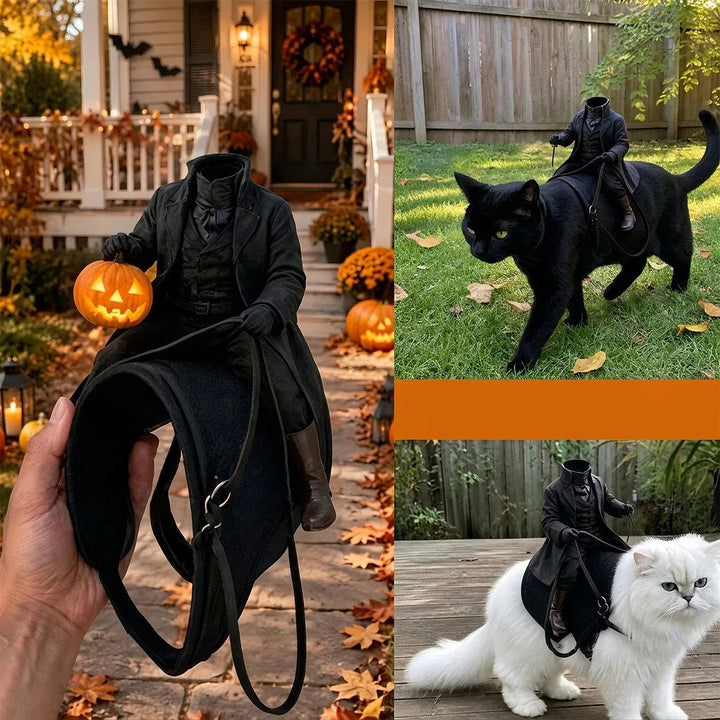 Disfraz de mascota del Jinete sin cabeza para gatos y perros, diversión de Halloween