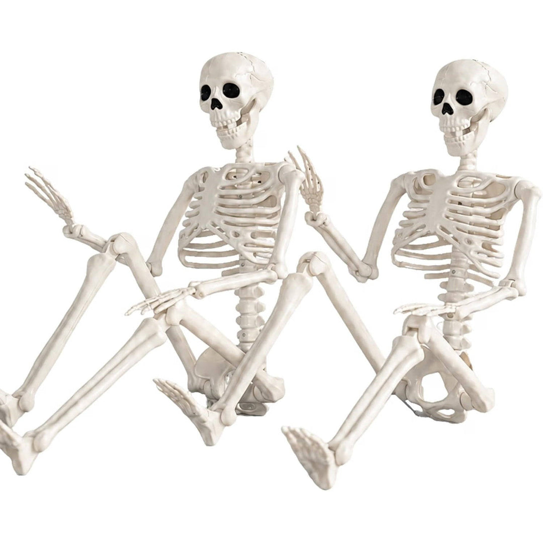 Paquete de 2 esqueletos decorativos móviles de Halloween con articulaciones, de 36 pulgadas, para mujer