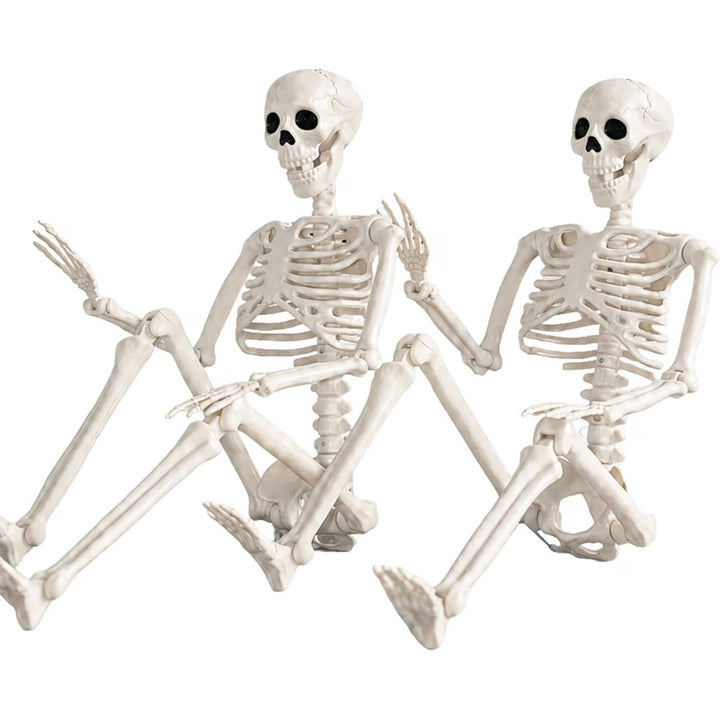 Paquete de 2 esqueletos decorativos móviles de Halloween con articulaciones, de 36 pulgadas, para mujer