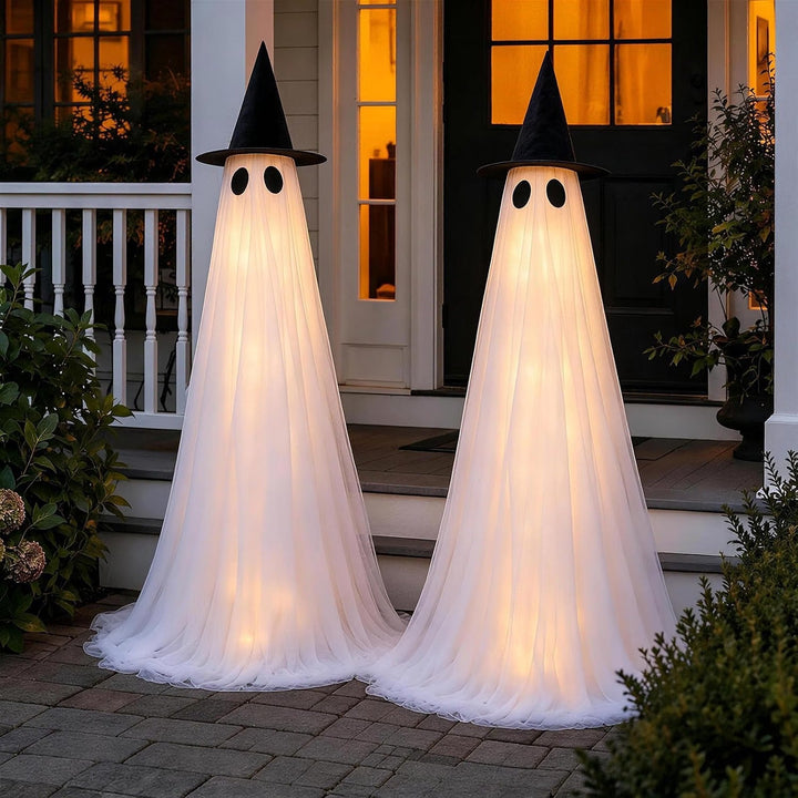 Décorations fantômes lumineuses grand format de 1,52 m, lot de 2 pour femme, pour Halloween