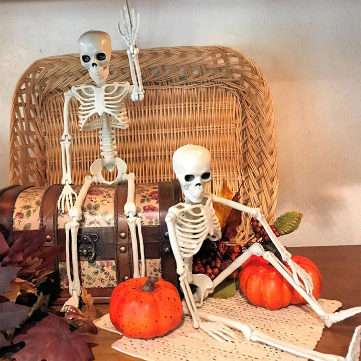 Paquete de 2 esqueletos decorativos móviles de Halloween con articulaciones, de 36 pulgadas, para mujer