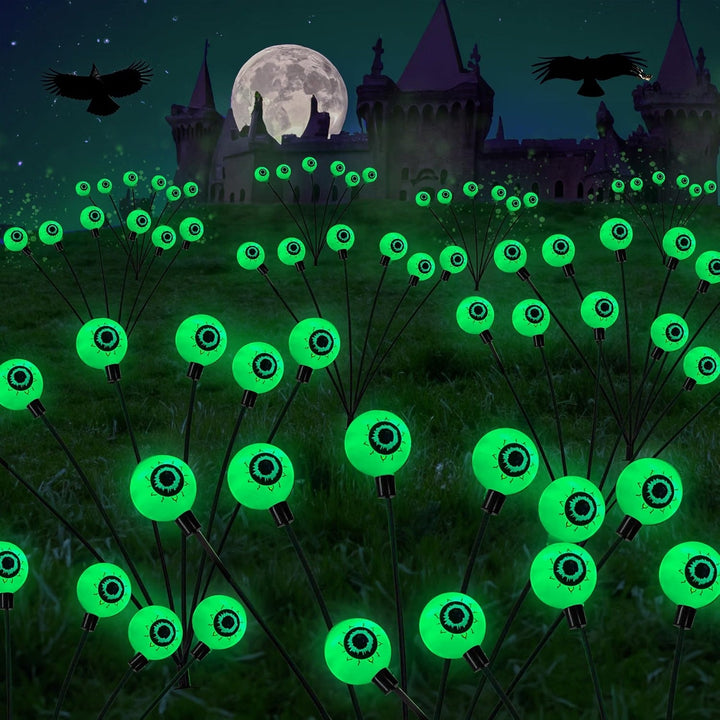Set van 4 Halloween-lampen op zonne-energie voor dames, 24 leds voor buitentuin