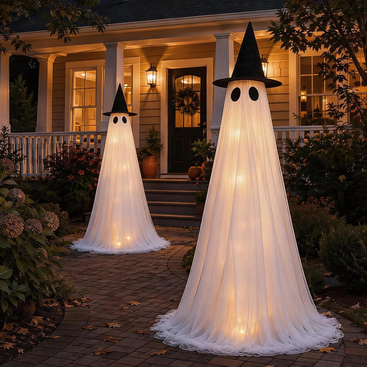 Décorations fantômes lumineuses grand format de 1,52 m, lot de 2 pour femme, pour Halloween