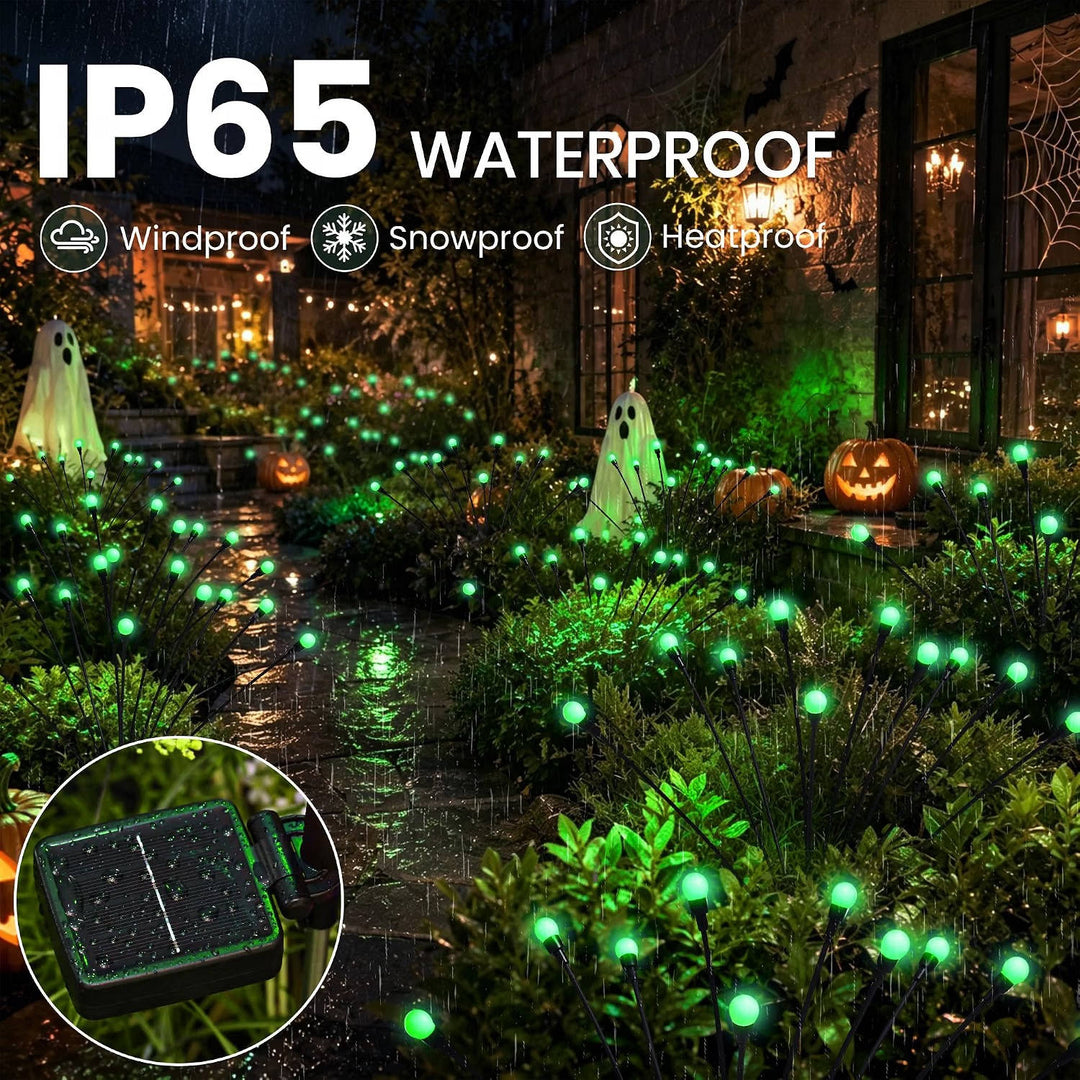 Set van 4 Halloween-lampen op zonne-energie, 40 leds, buitendecoratie voor de tuin, voor dames