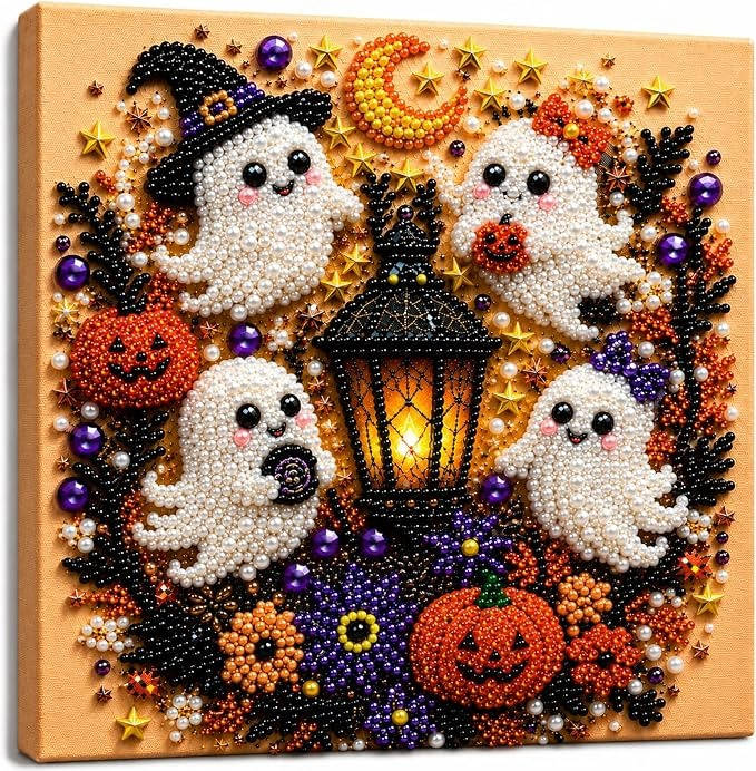 Kit artistici con diamanti e perle per decorazioni da parete di Halloween