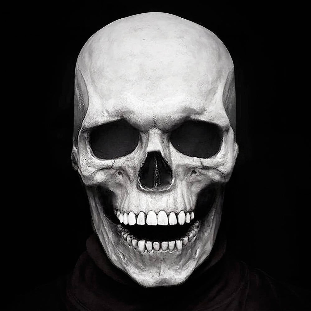 Realistisch schedelmasker voor het hele hoofd met beweegbare kaak voor Halloween