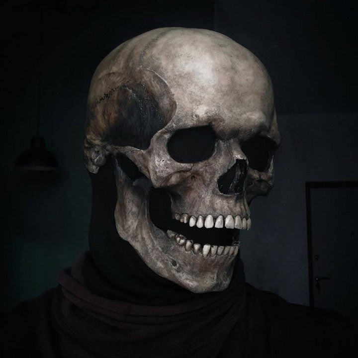 Realistisch schedelmasker voor het hele hoofd met beweegbare kaak voor Halloween