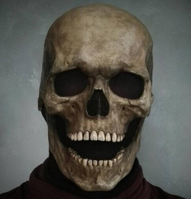 Realistisch schedelmasker voor het hele hoofd met beweegbare kaak voor Halloween