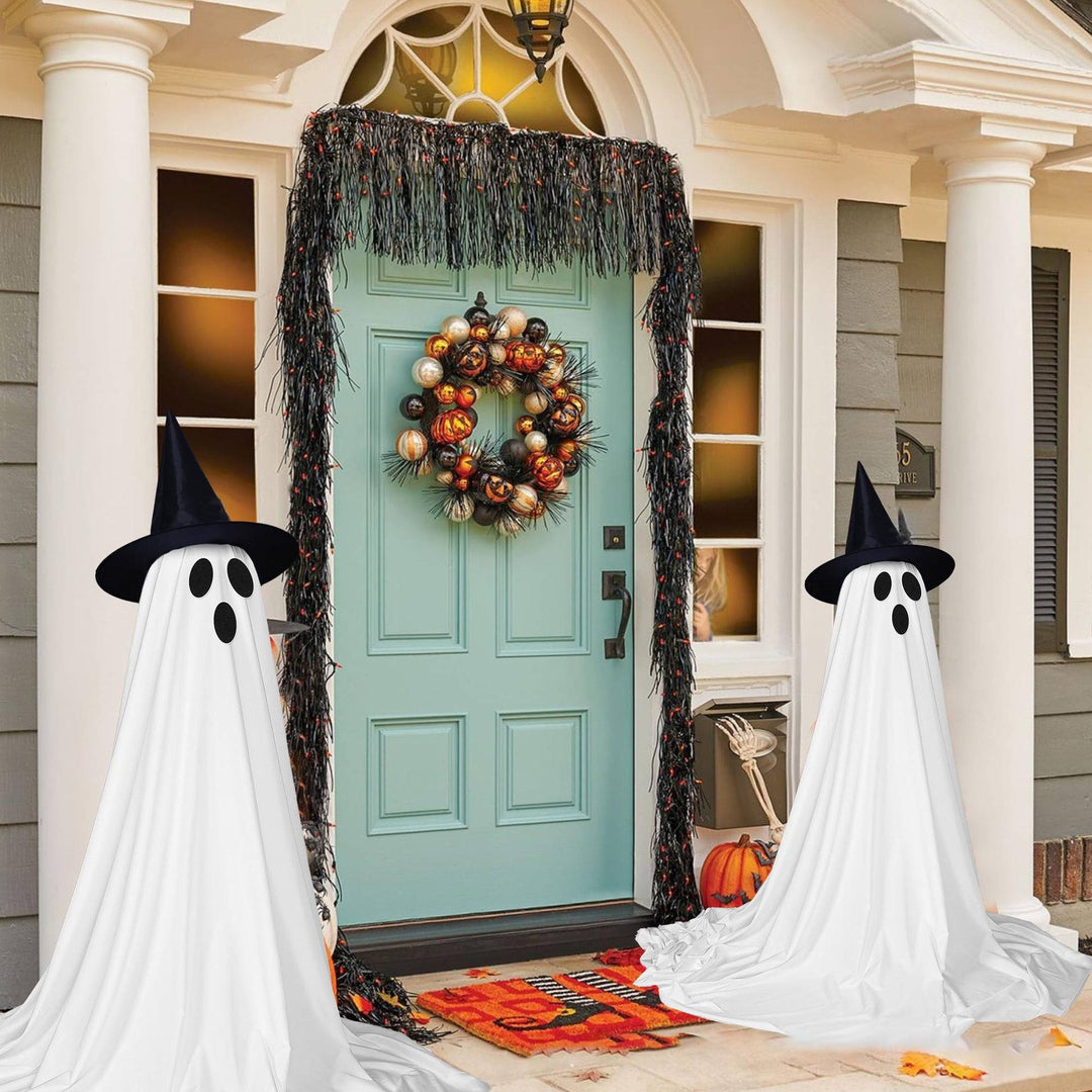 Set da 2 decorazioni fantasma illuminate da donna da 5 FT con telecomando per Halloween