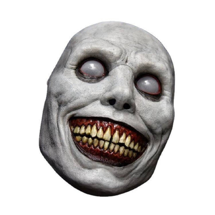 Maschera spaventosa da demone bianco sorridente per cosplay di Halloween