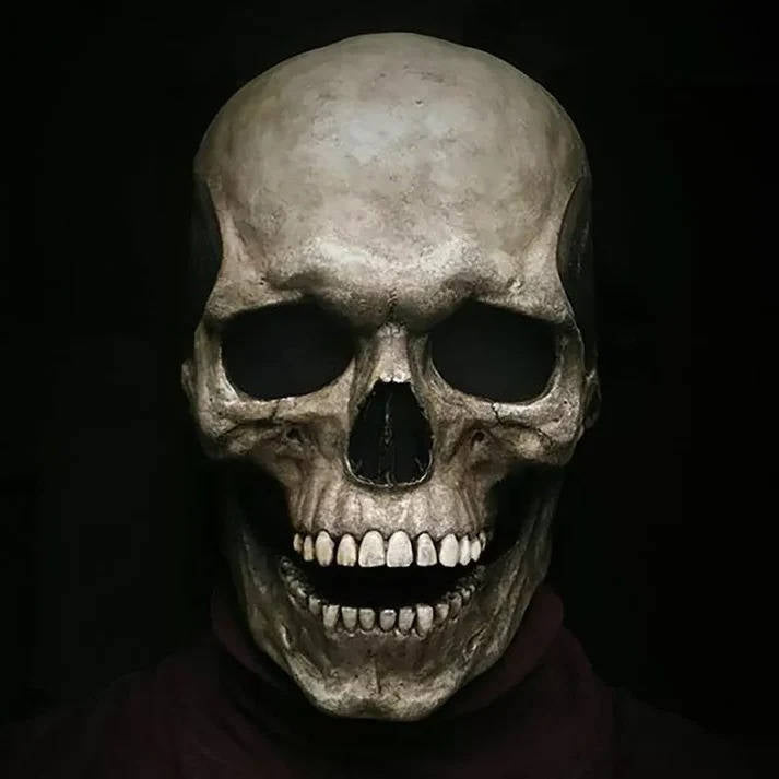 Realistisch schedelmasker voor het hele hoofd met beweegbare kaak voor Halloween
