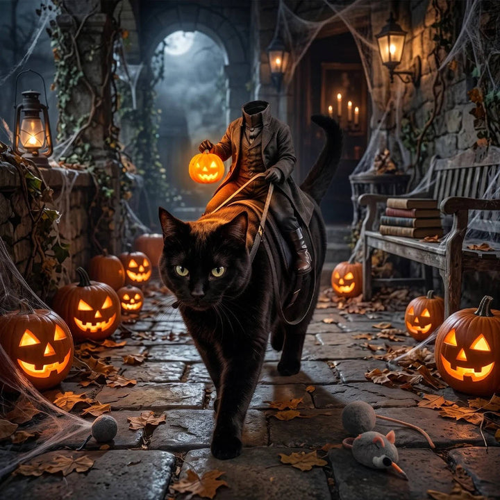Disfraz de mascota del Jinete sin cabeza para gatos y perros, diversión de Halloween