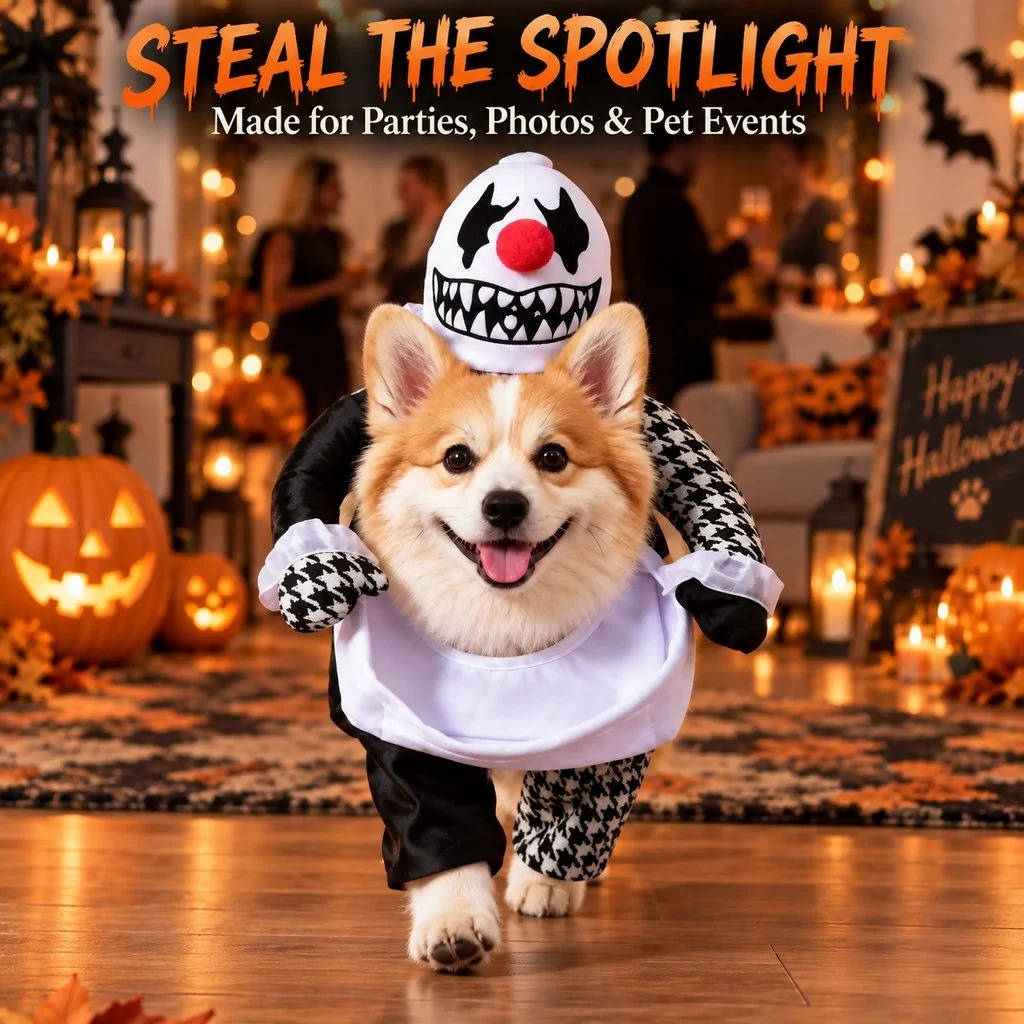 Fato assustador de cão para mulheres, com braços acolchoados, para diversão no Halloween
