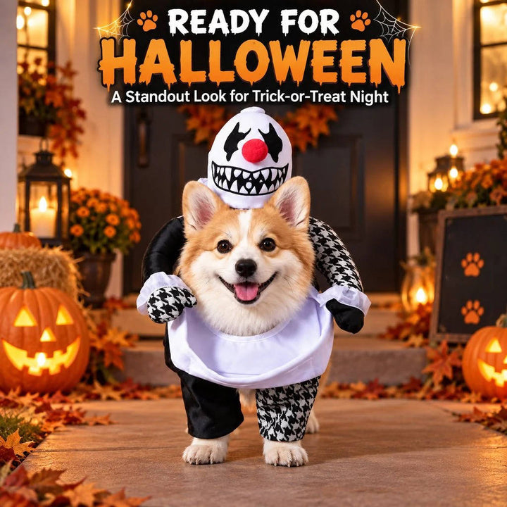 Fato assustador de cão para mulheres, com braços acolchoados, para diversão no Halloween