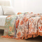 Soft Boho Patterned Throw Blanket with Fringe – Cozy Sofa & Bed Cover-Metro Lane Plaza