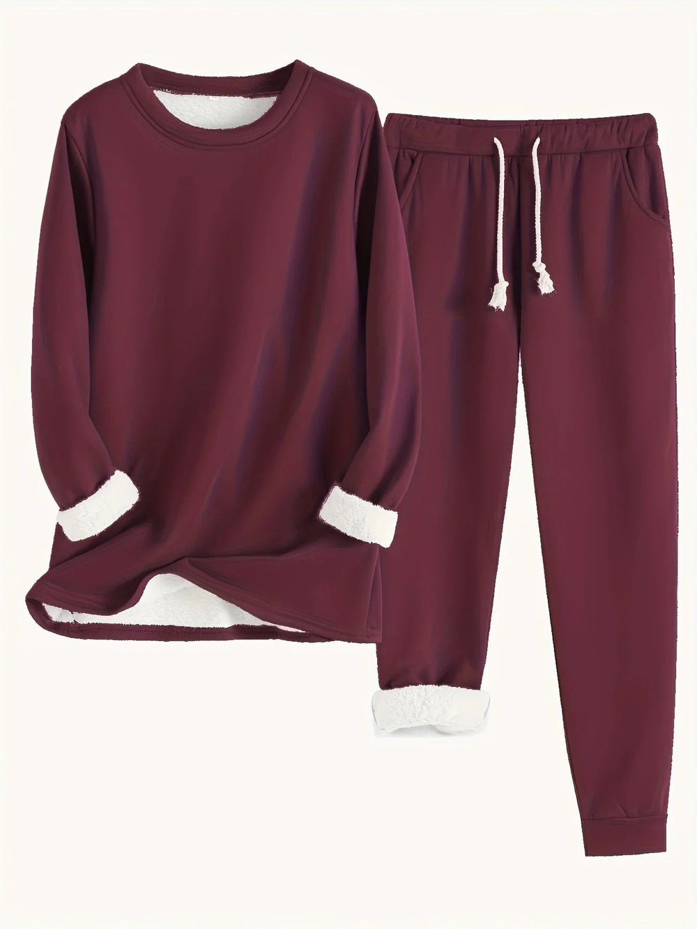 Luxe Lounge Set | Women's Plush Thermal Outfit-Metro Lane Plaza